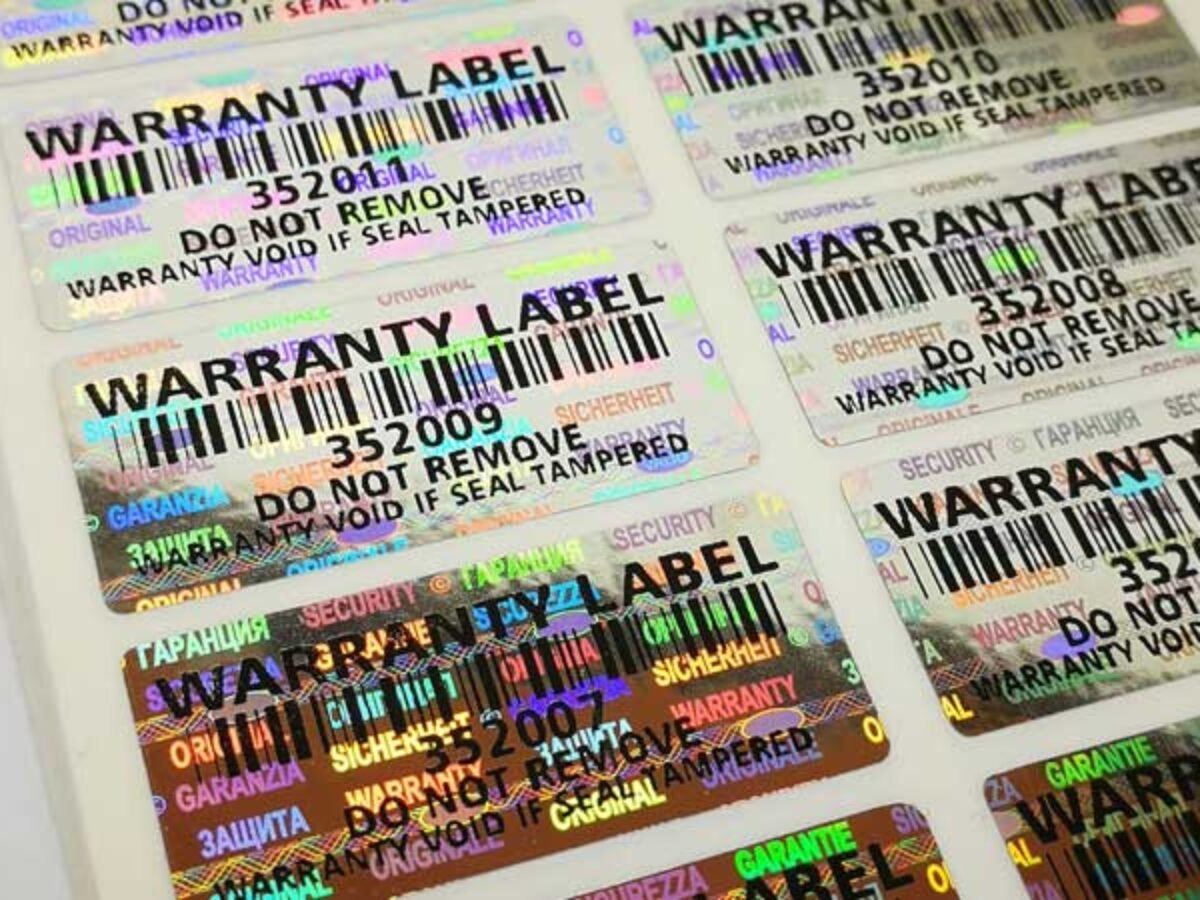 Hologram Tamper-Proof Warranty Void If Removed Stickers - 1 Roll