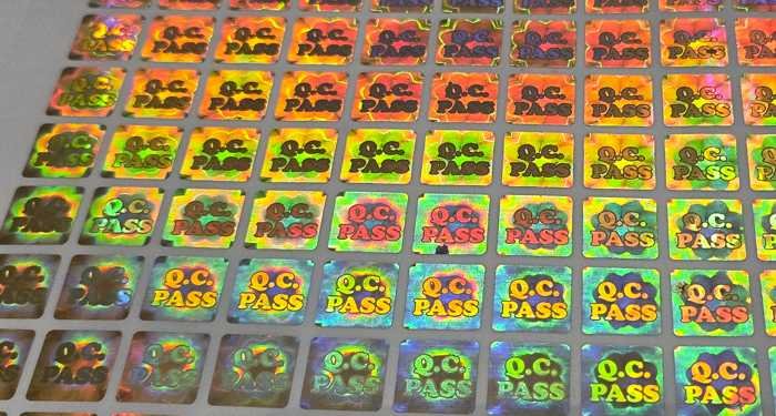 qc passed hologram stickers