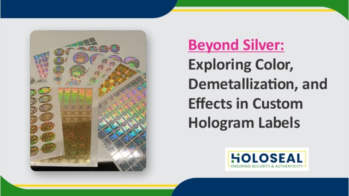 silver and colour custom hologram labels