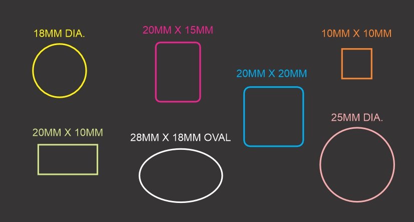 different sizes of hologram labels