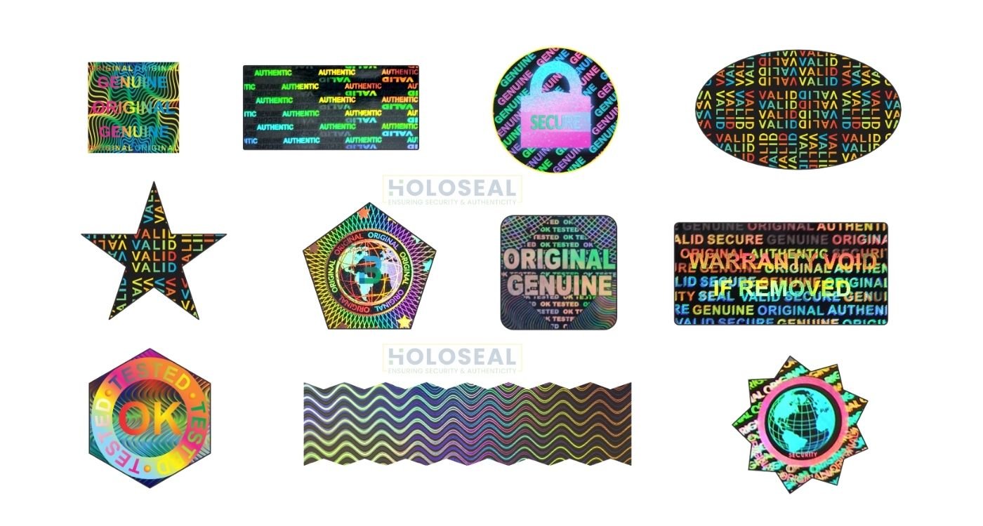 custom shapes hologram labels
