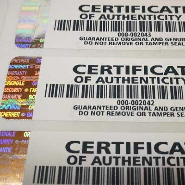 paper labels with hologram strip in kerala